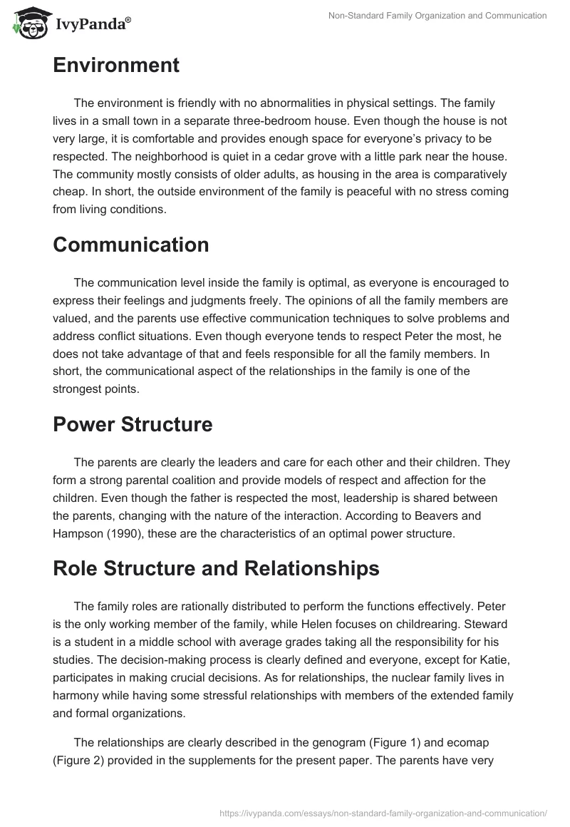 Non-Standard Family Organization and Communication. Page 2