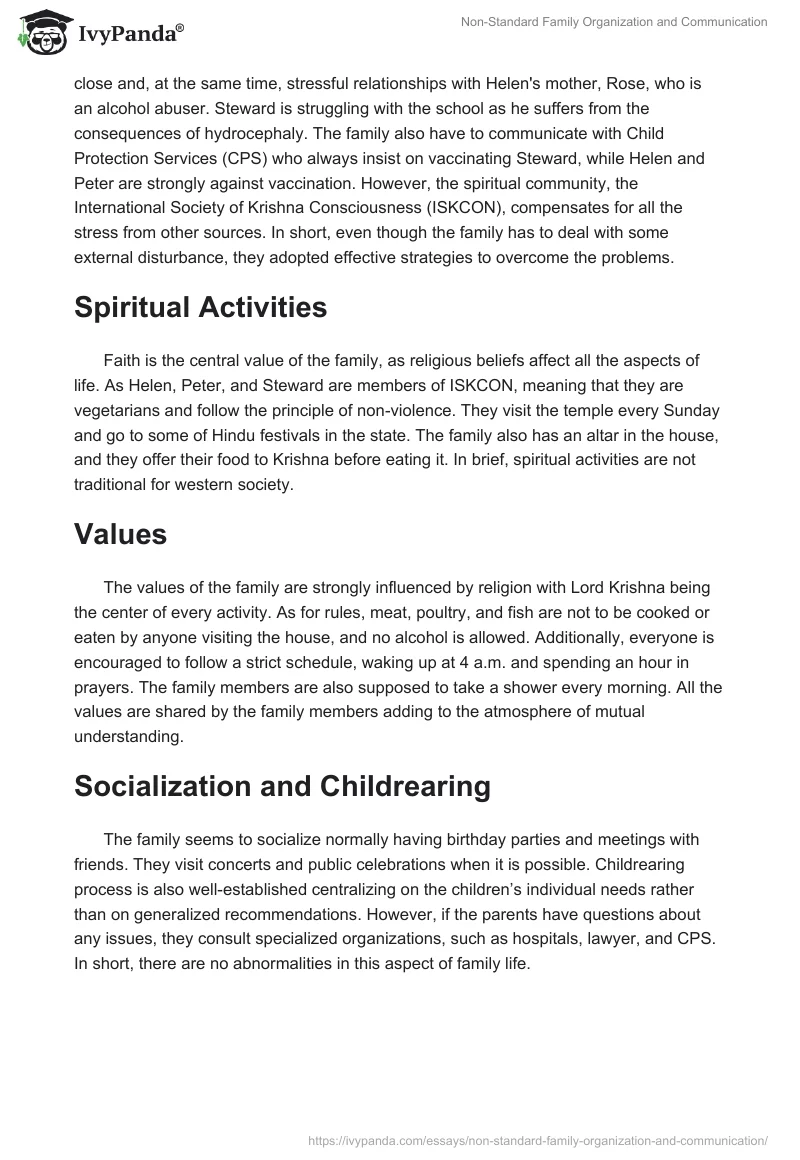 Non-Standard Family Organization and Communication. Page 3