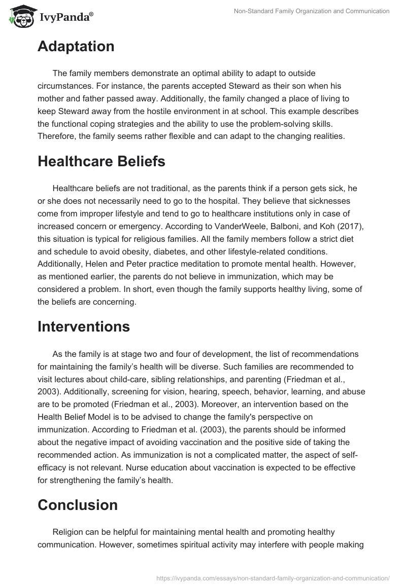 Non-Standard Family Organization and Communication. Page 4