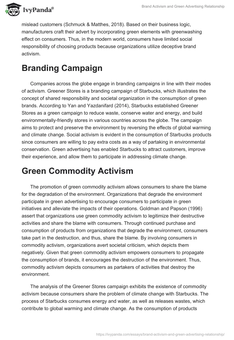 Brand Activism and Green Advertising Relationship. Page 5