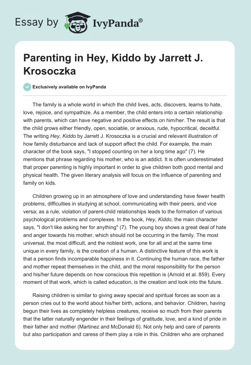 Parenting in "Hey, Kiddo" by Jarrett J. Krosoczka. Page 1
