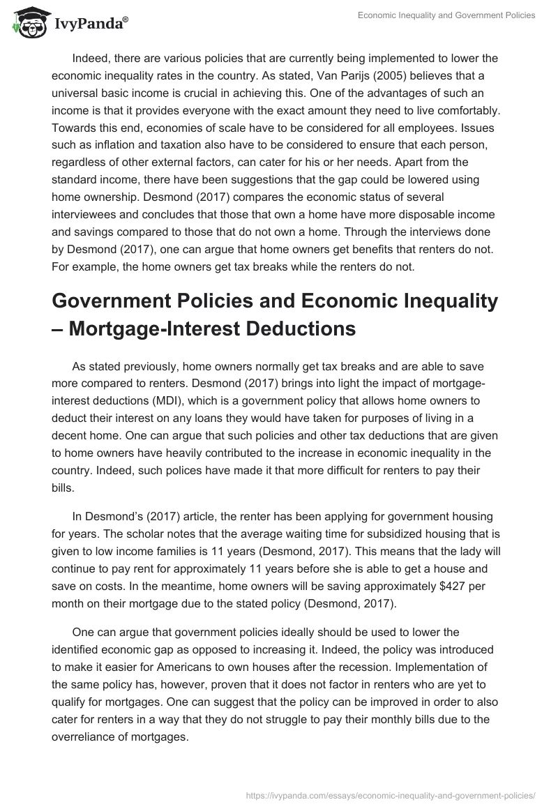 Economic Inequality and Government Policies. Page 2