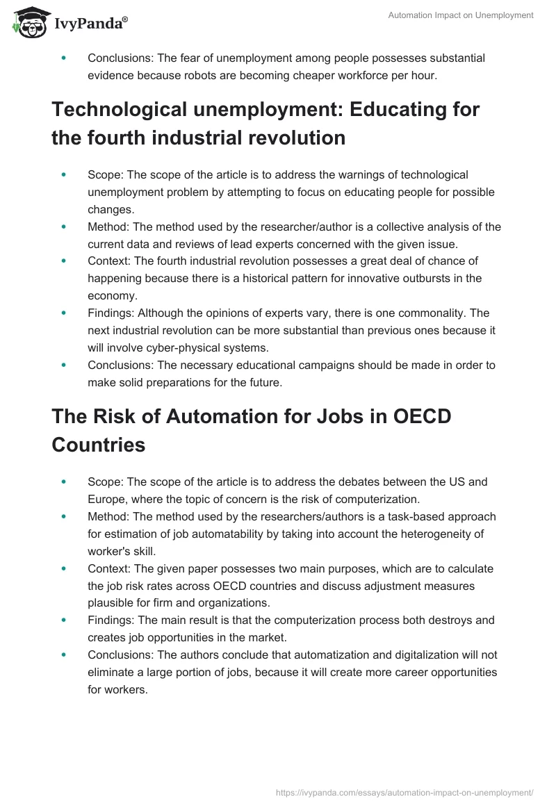 Automation Impact on Unemployment. Page 2