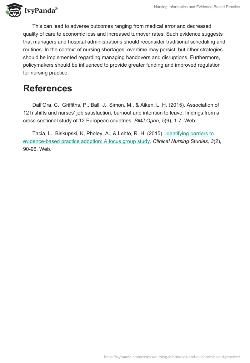 Nursing Informatics and Evidence-Based Practice. Page 2