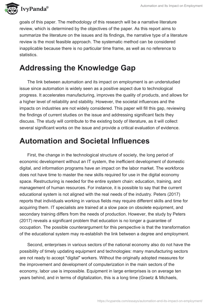 Automation and Its Impact on Employment. Page 2