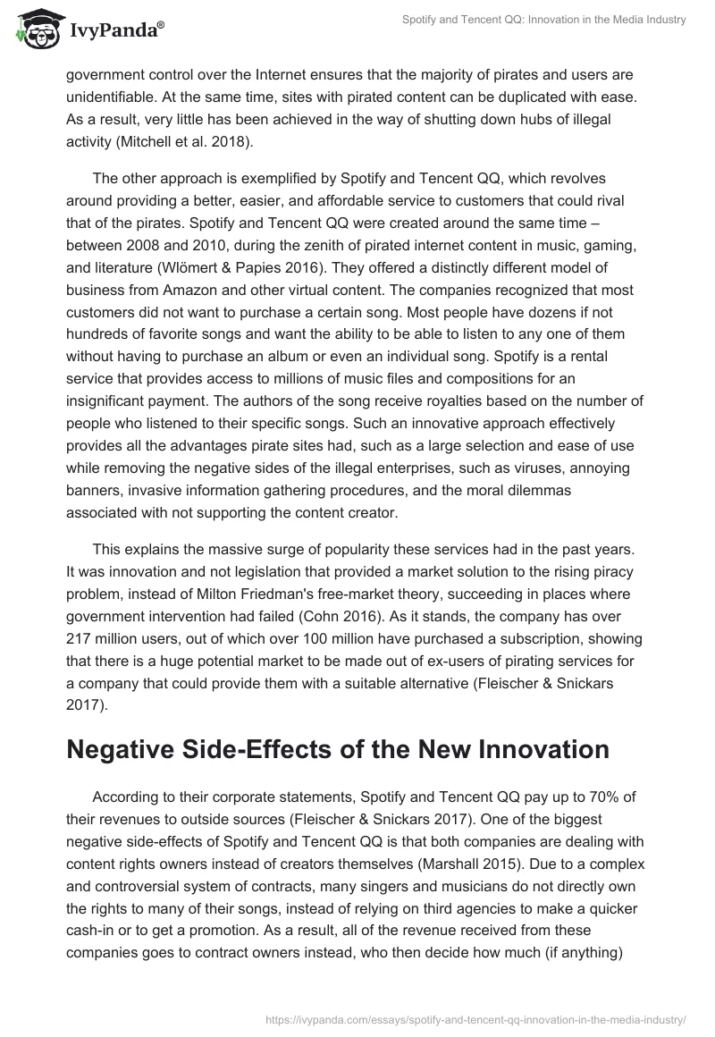 Spotify and Tencent QQ: Innovation in the Media Industry. Page 4