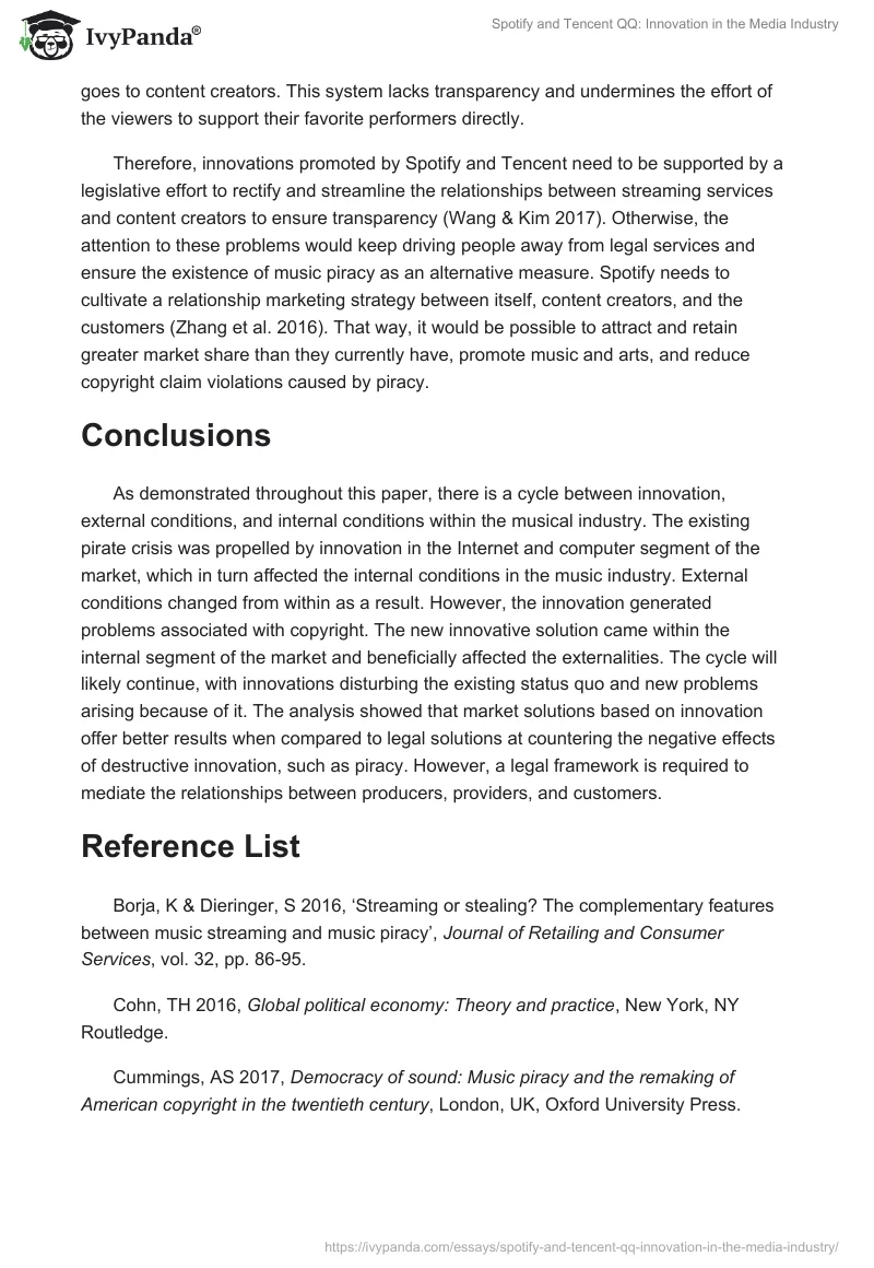 Spotify and Tencent QQ: Innovation in the Media Industry. Page 5