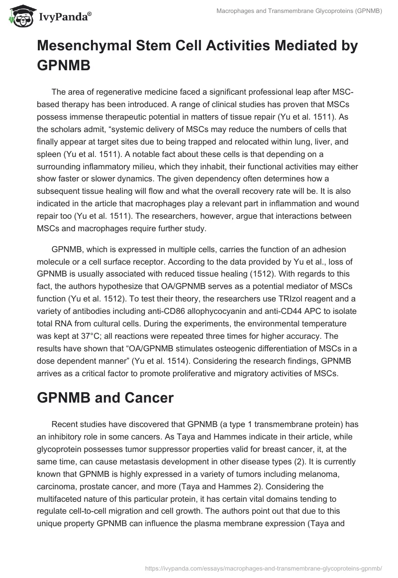 Macrophages and Transmembrane Glycoproteins (GPNMB). Page 2