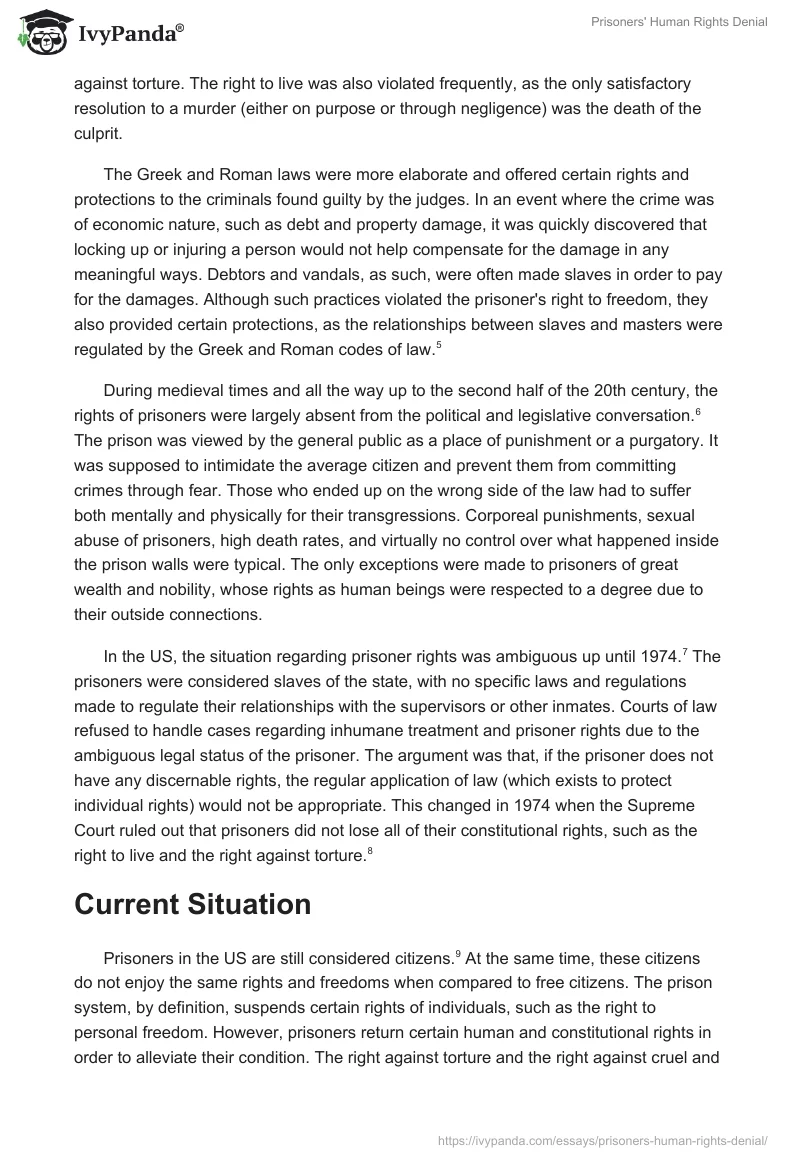 Prisoners' Human Rights Denial. Page 2