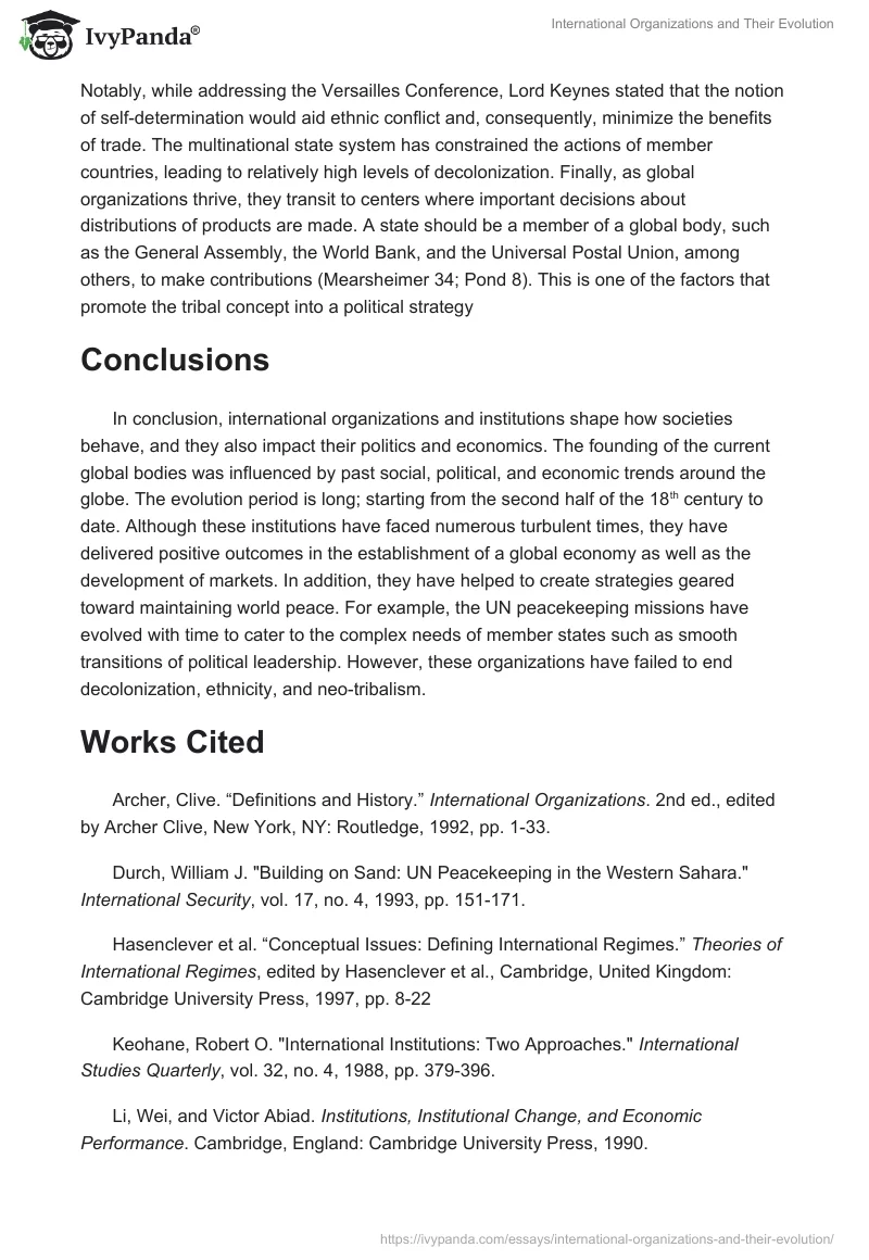 International Organizations and Their Evolution. Page 4