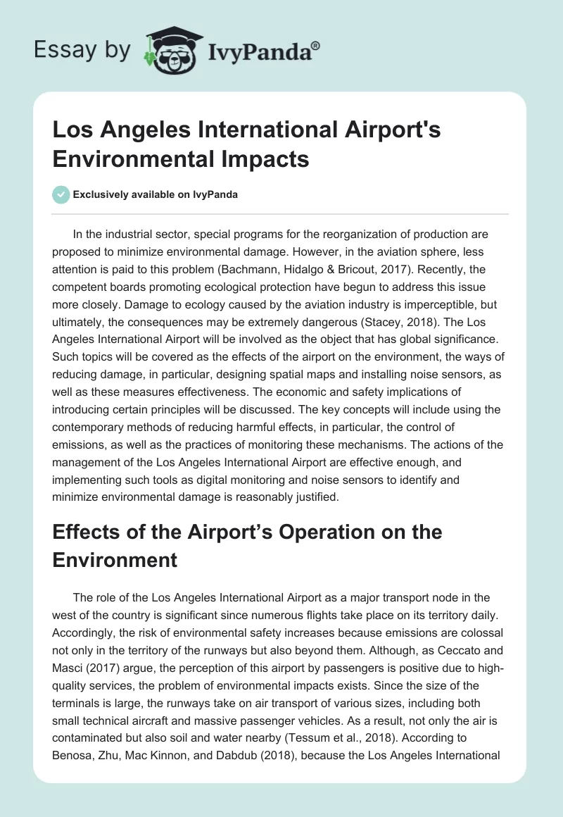 Los Angeles International Airport's Environmental Impacts. Page 1