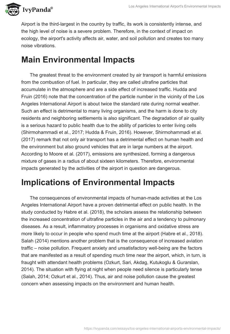 Los Angeles International Airport's Environmental Impacts. Page 2