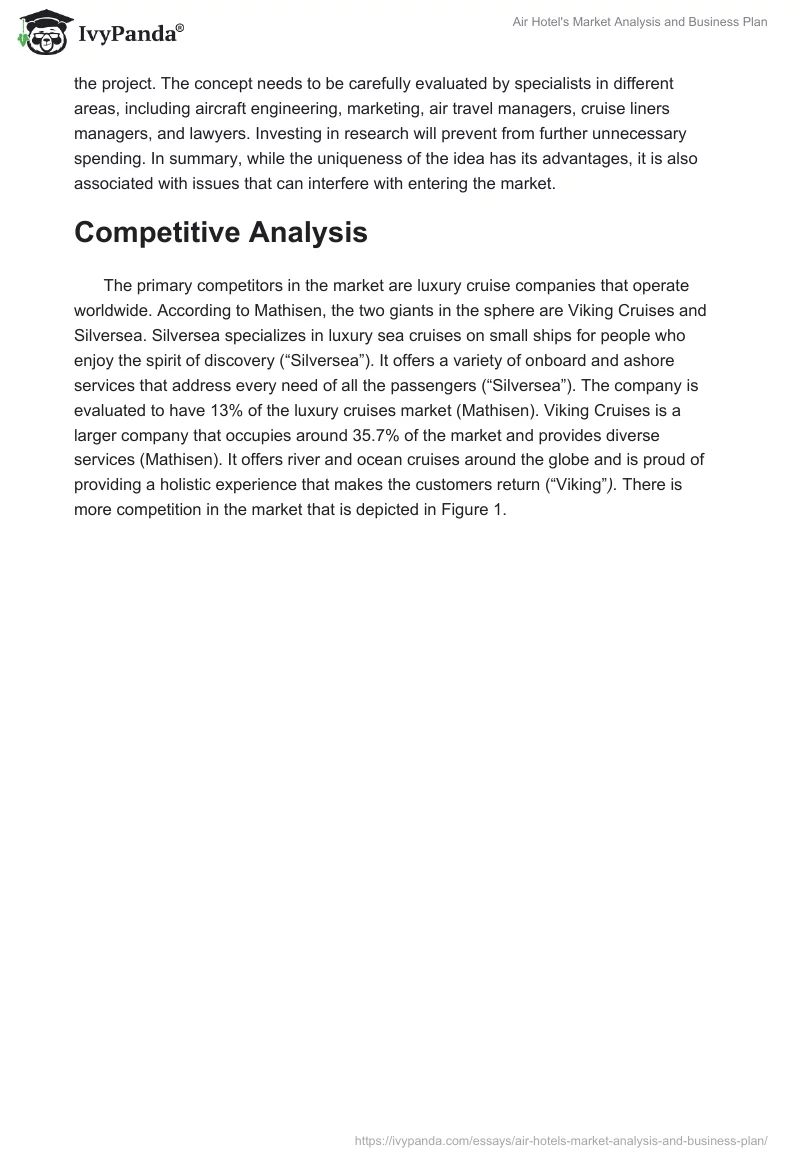 Air Hotel's Market Analysis and Business Plan. Page 3