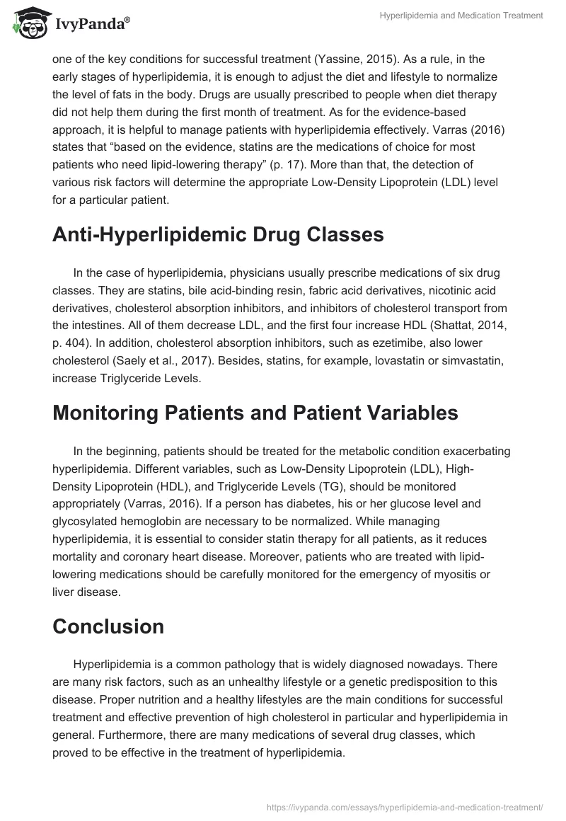 Hyperlipidemia and Medication Treatment. Page 2