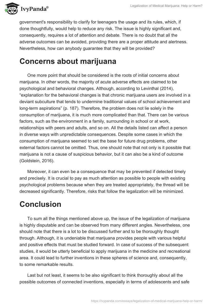 Legalization of Medical Marijuana: Help or Harm?. Page 3