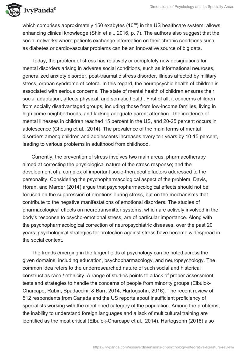 Dimensions of Psychology and Its Specialty Areas. Page 5