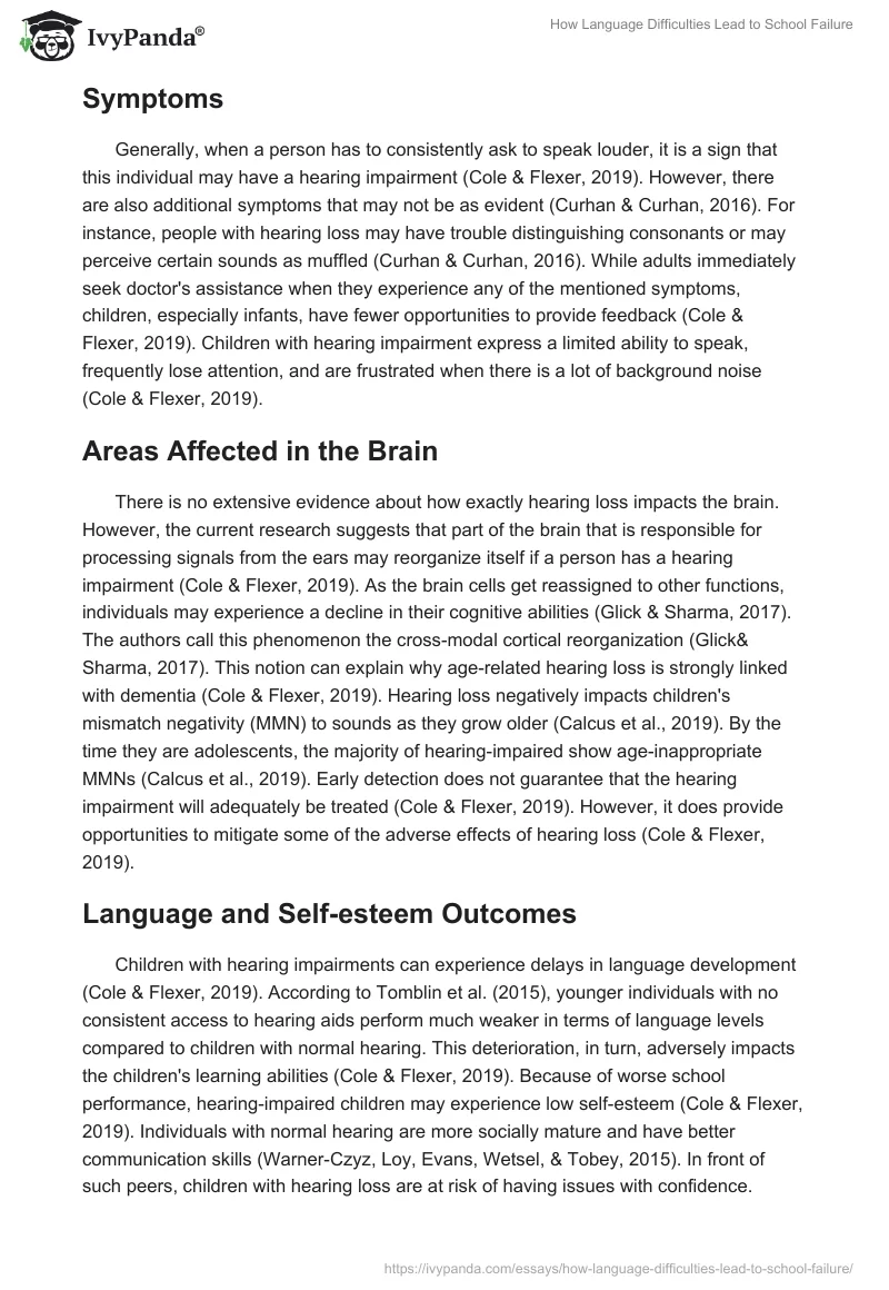 How Language Difficulties Lead to School Failure. Page 2
