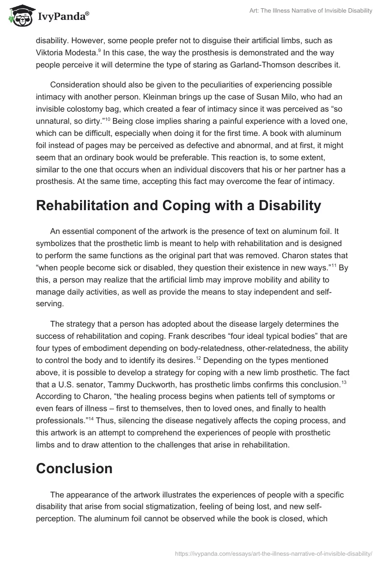 Art: The Illness Narrative of Invisible Disability. Page 3