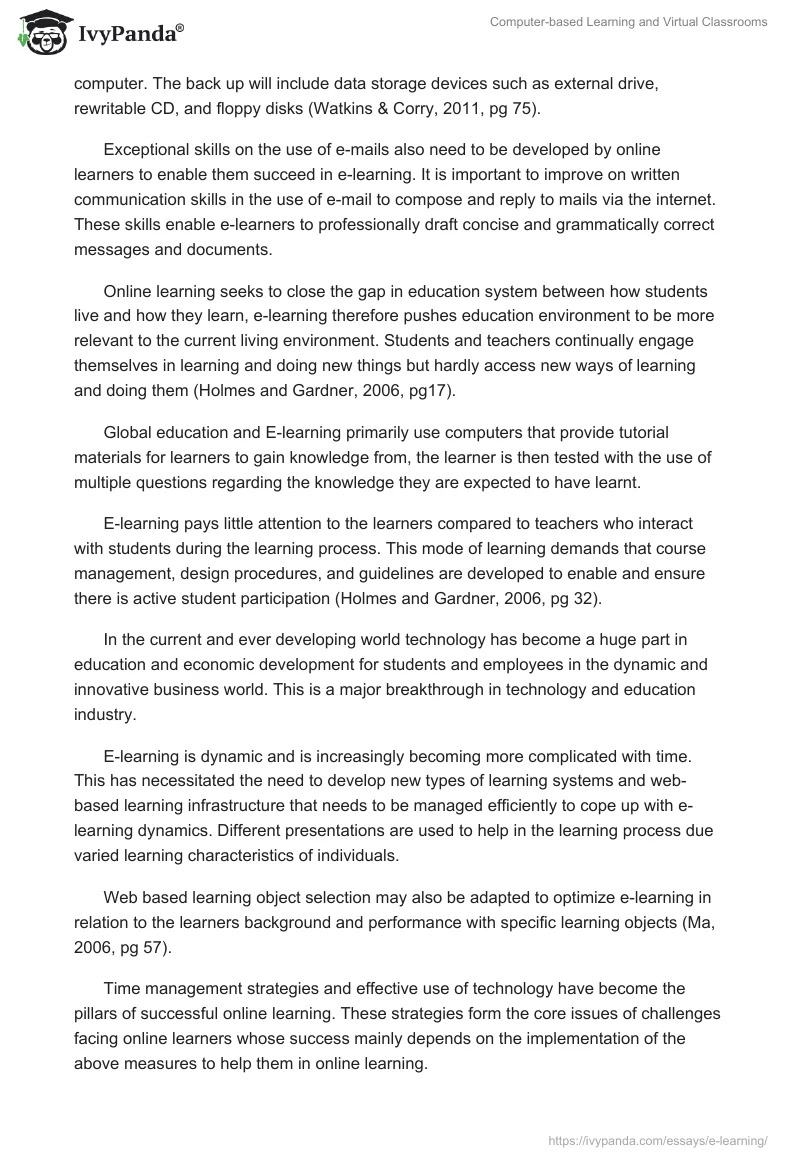 Computer-Based Learning and Virtual Classrooms. Page 2