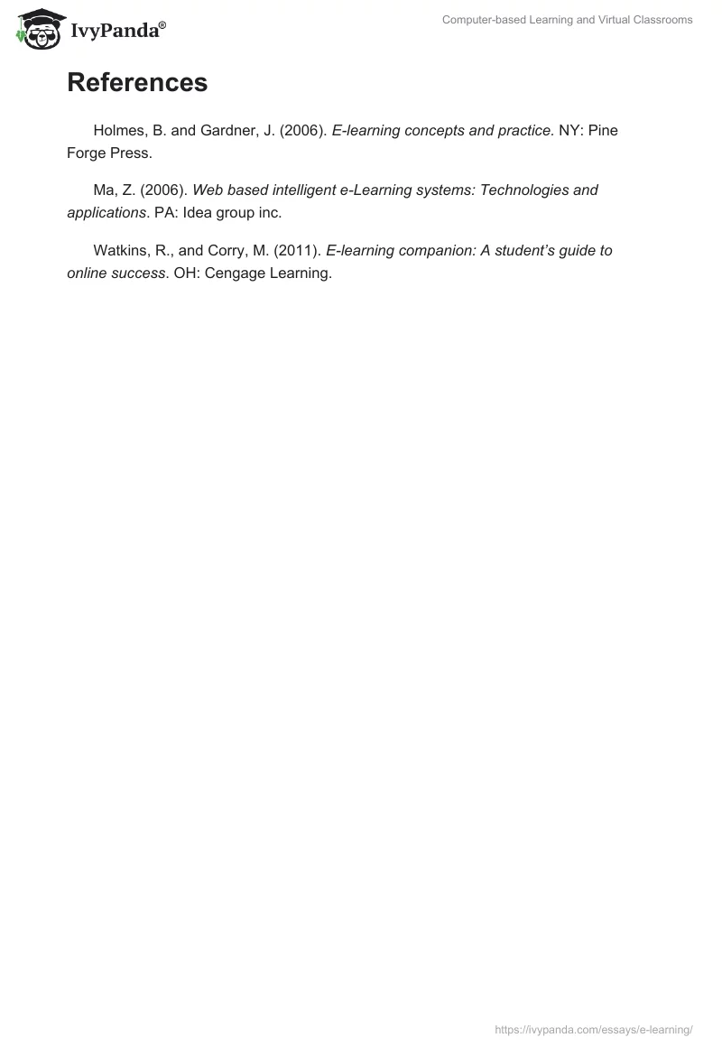 Computer-Based Learning and Virtual Classrooms. Page 3