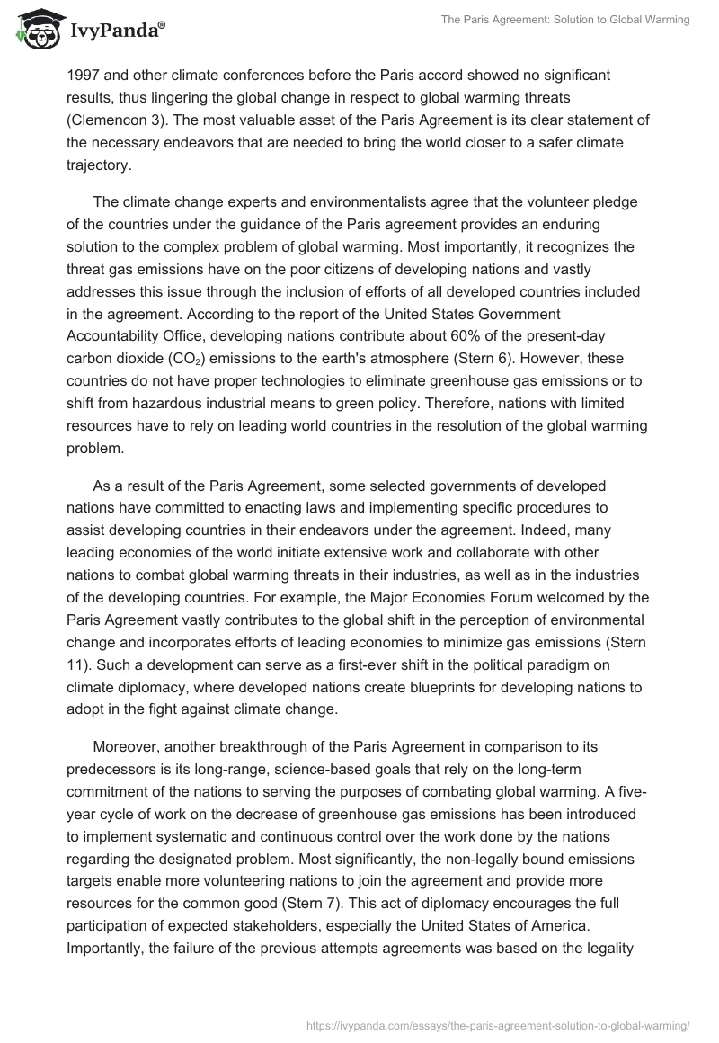 The Paris Agreement: Solution to Global Warming. Page 2