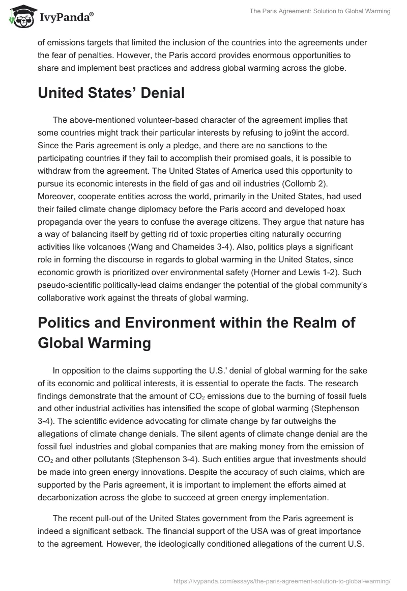 The Paris Agreement: Solution to Global Warming. Page 3