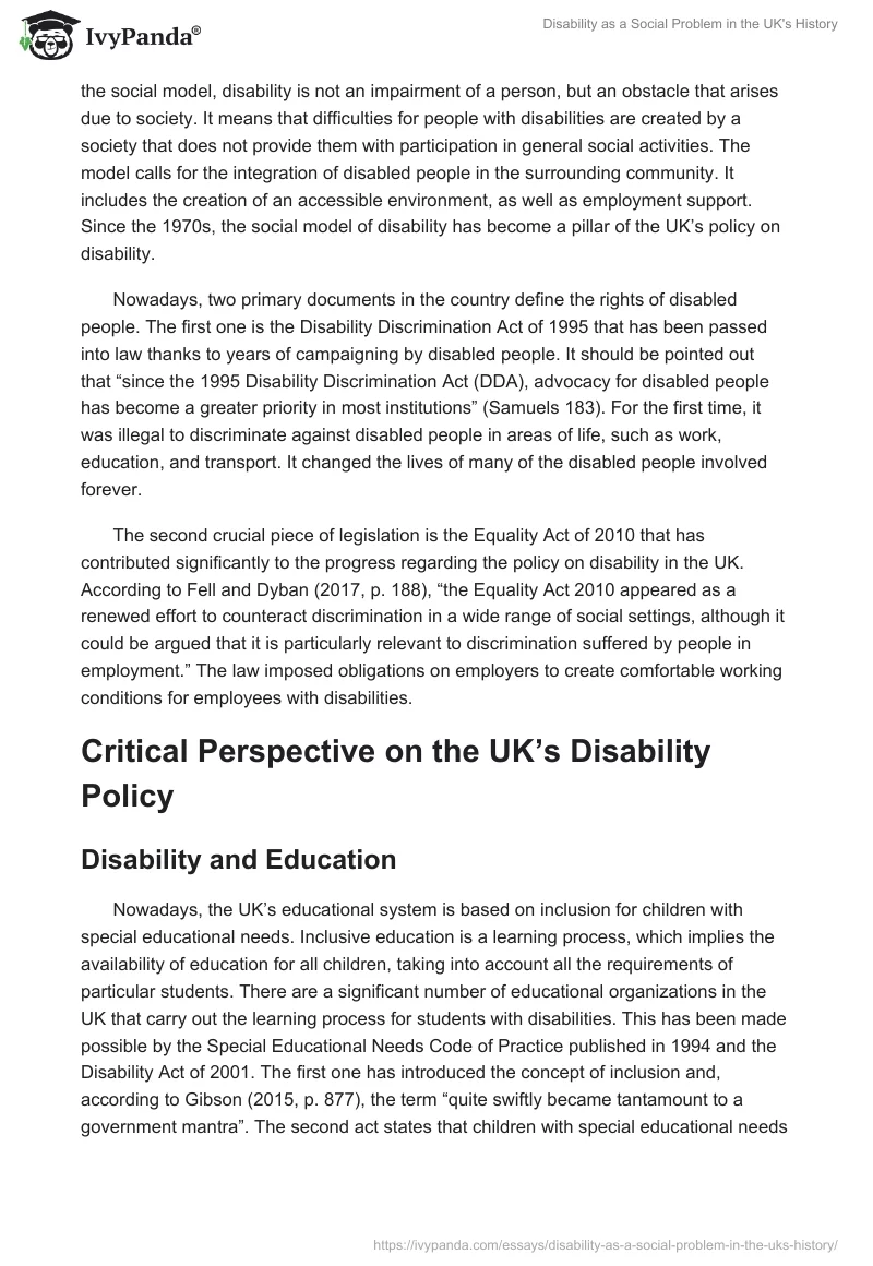 Disability as a Social Problem in the UK's History. Page 3