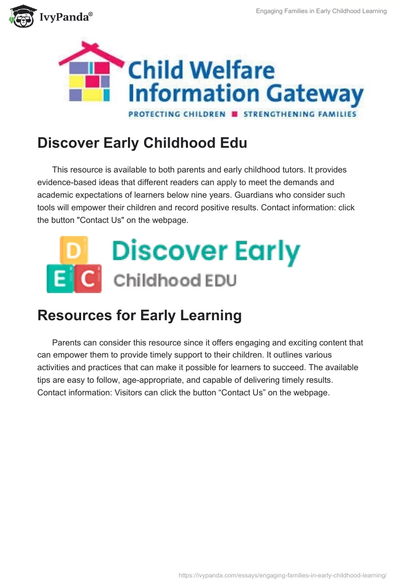 Engaging Families in Early Childhood Learning. Page 4