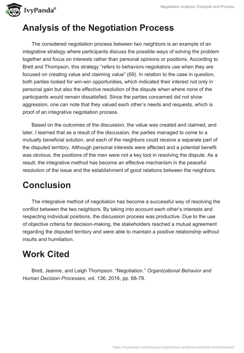 Negotiation Analysis: Example and Process. Page 2