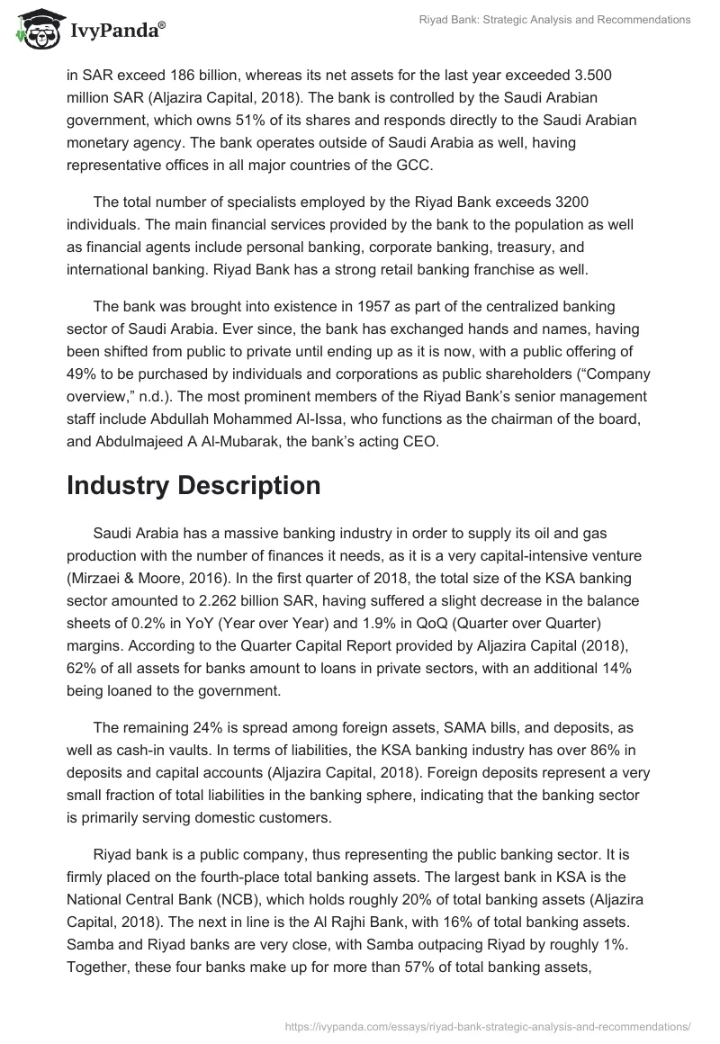 Riyad Bank: Strategic Analysis and Recommendations. Page 2
