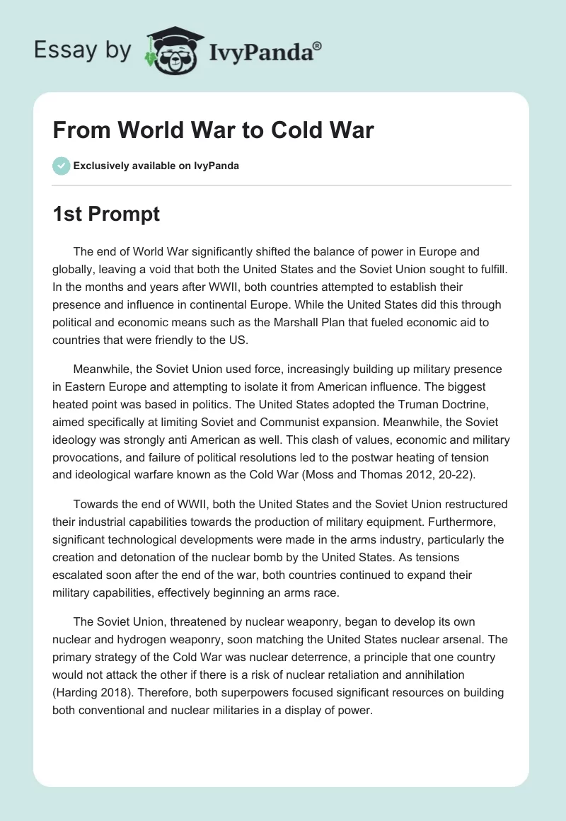 From World War to Cold War. Page 1