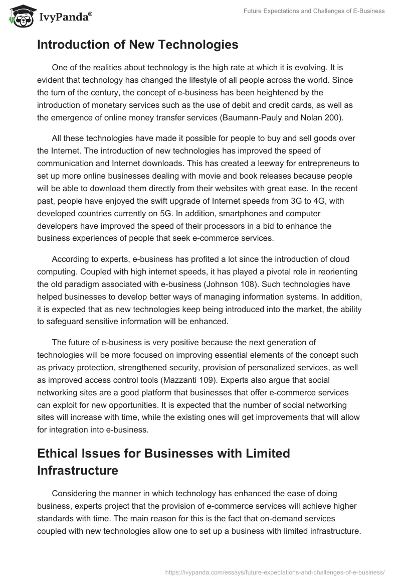 Future Expectations and Challenges of E-Business. Page 4