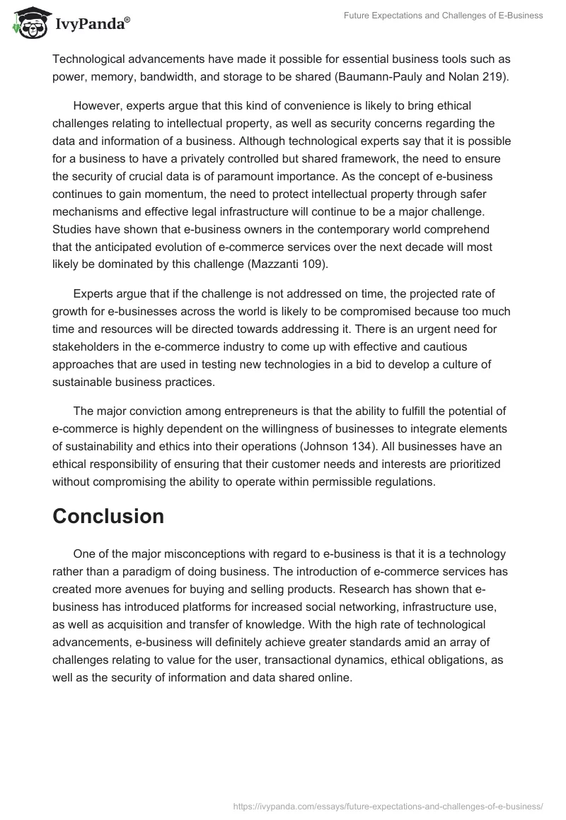 Future Expectations and Challenges of E-Business. Page 5
