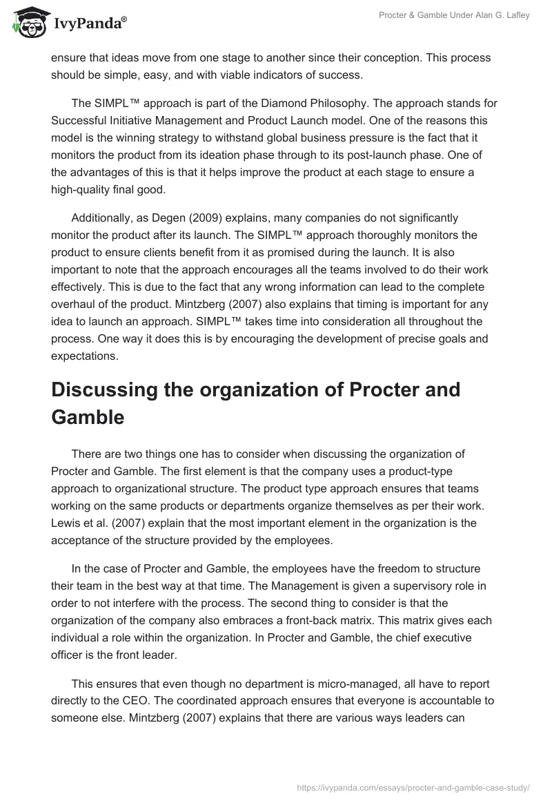 Procter & Gamble Under Alan G. Lafley. Page 2
