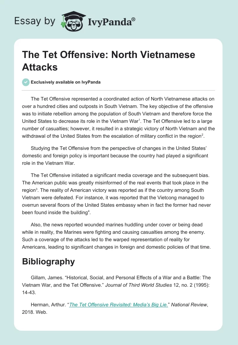The Tet Offensive: North Vietnamese Attacks. Page 1