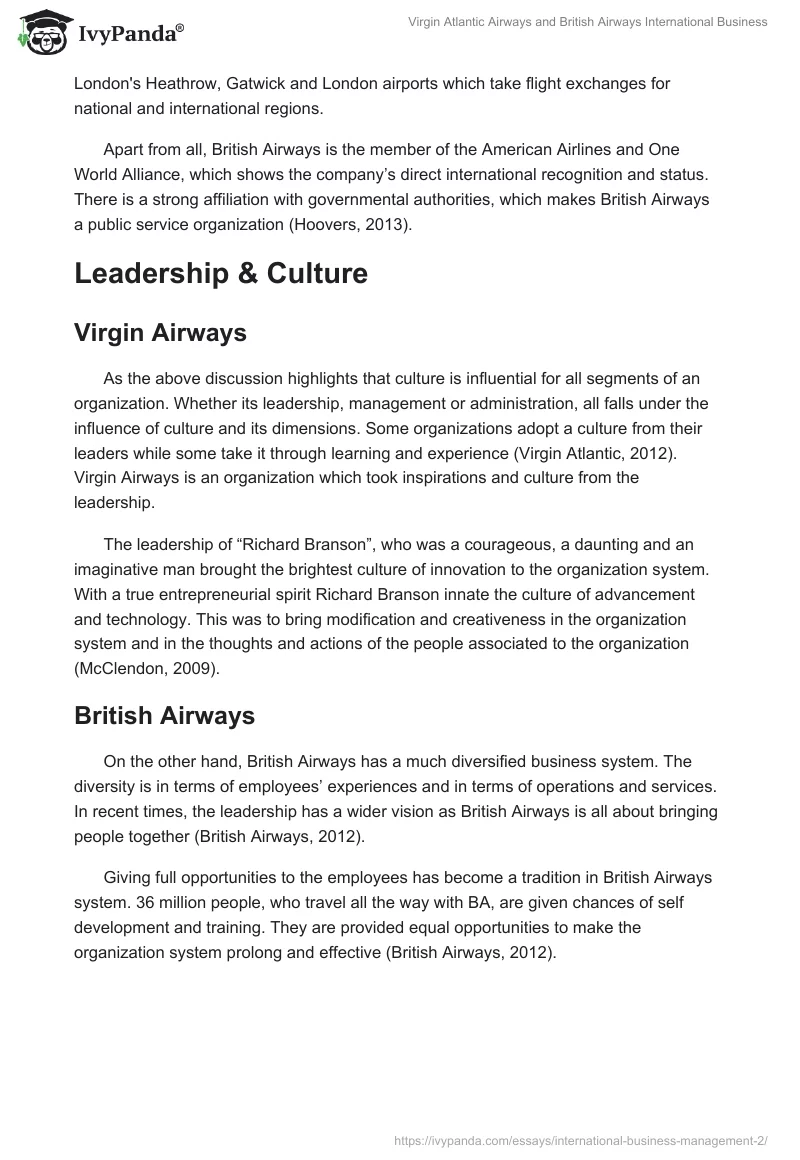 Virgin Atlantic Airways and British Airways International Business. Page 3