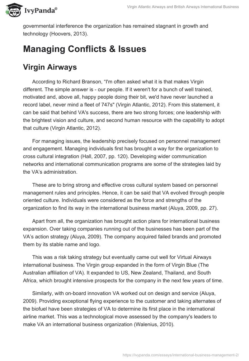 Virgin Atlantic Airways and British Airways International Business. Page 5