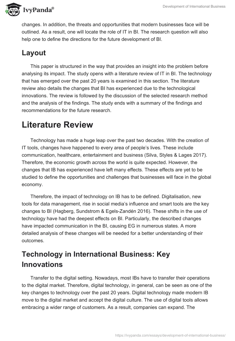 Development of International Business. Page 3