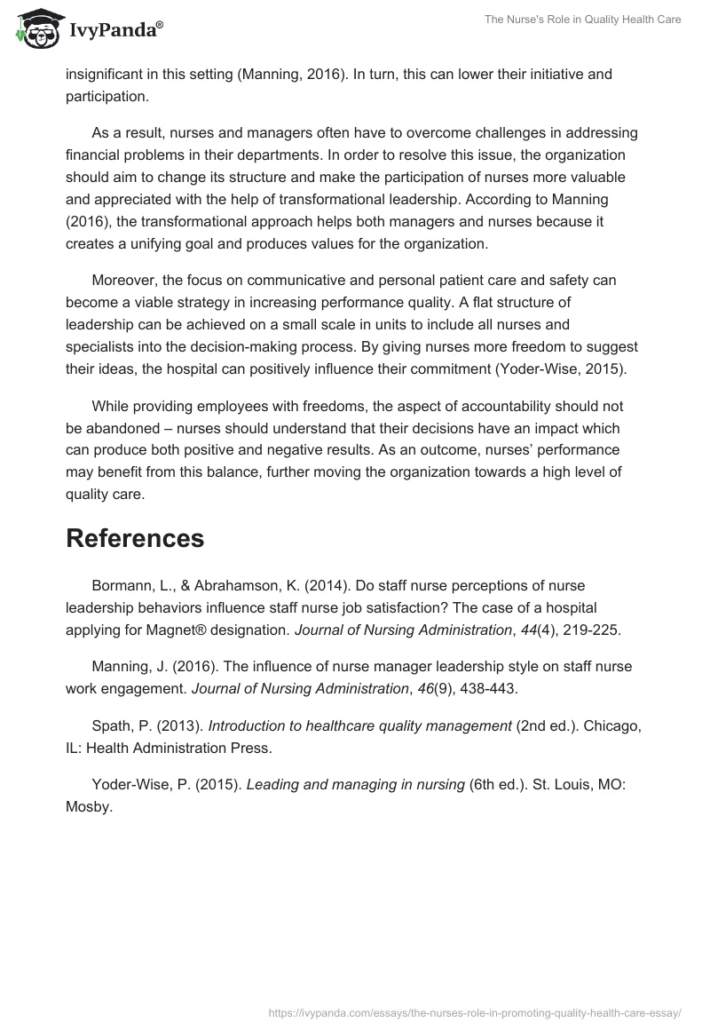 The Nurse's Role in Quality Health Care. Page 2