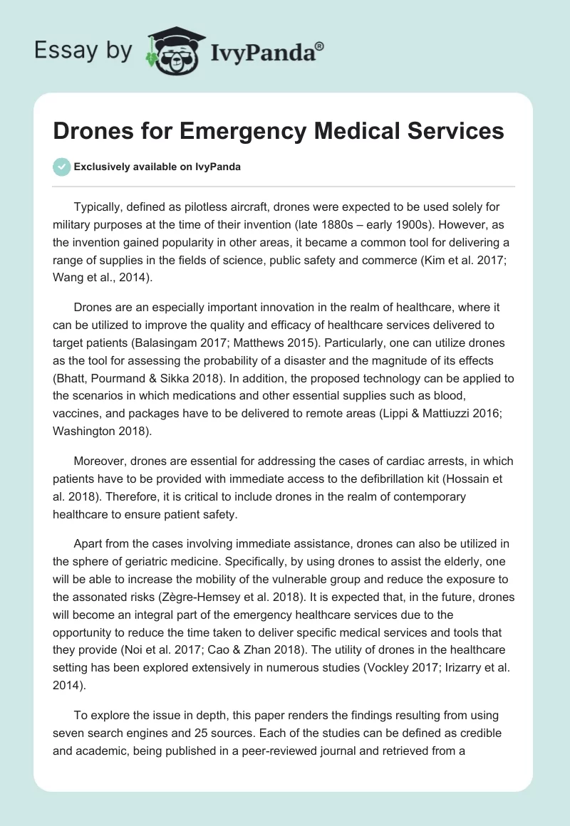 Drones for Emergency Medical Services. Page 1