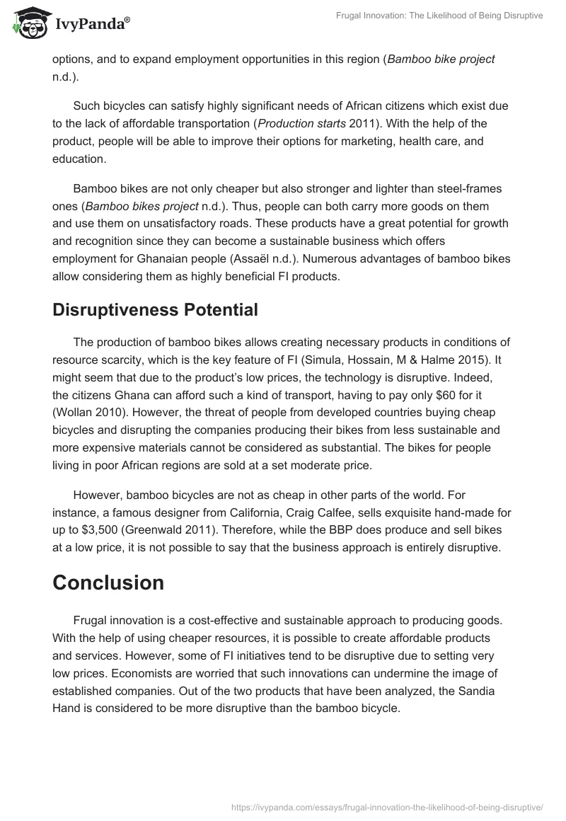 Frugal Innovation: The Likelihood of Being Disruptive. Page 3