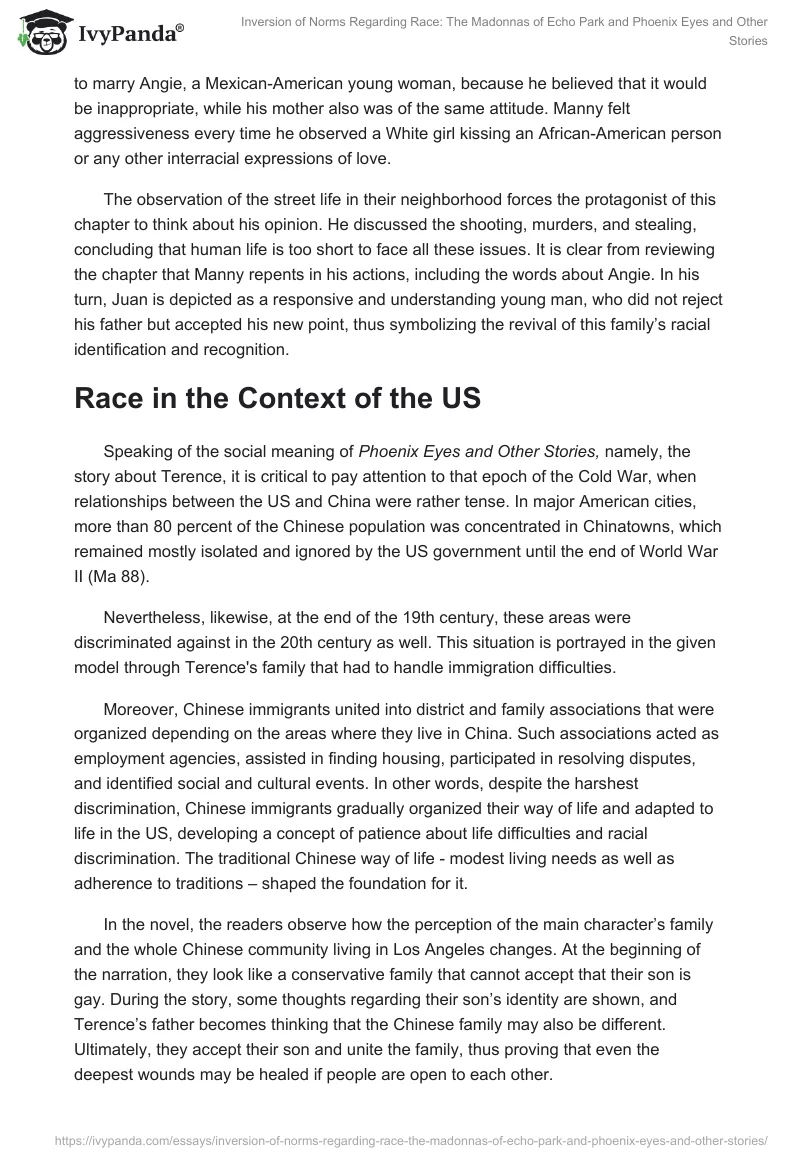 Inversion of Norms Regarding Race: The Madonnas of Echo Park and Phoenix Eyes and Other Stories. Page 4