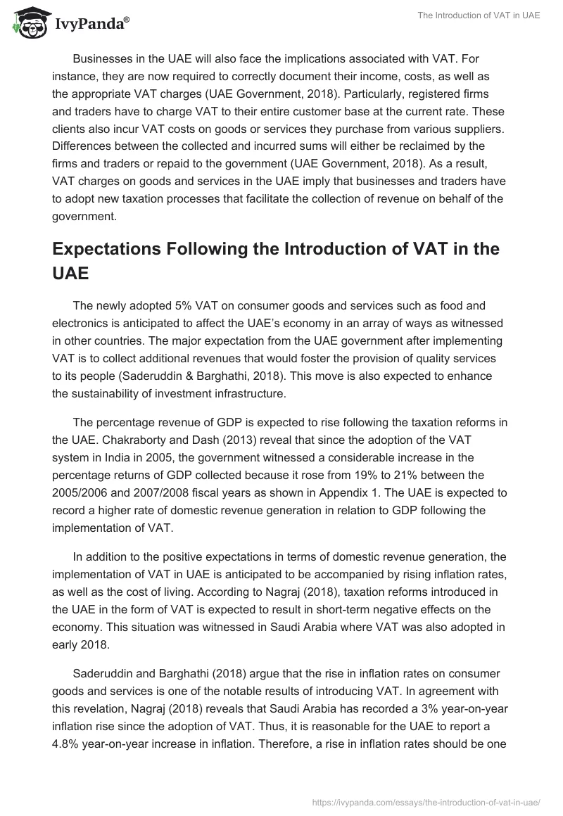 The Introduction of VAT in UAE. Page 4