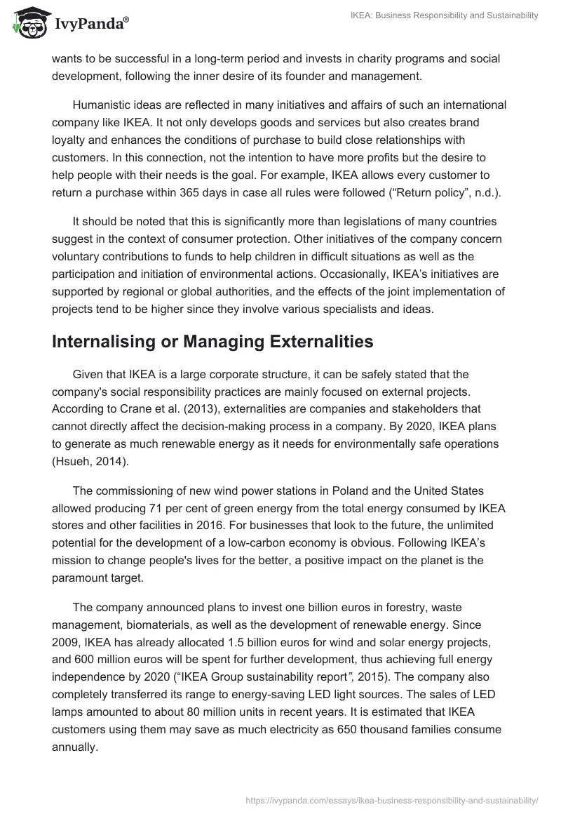 IKEA: Business Responsibility and Sustainability. Page 3
