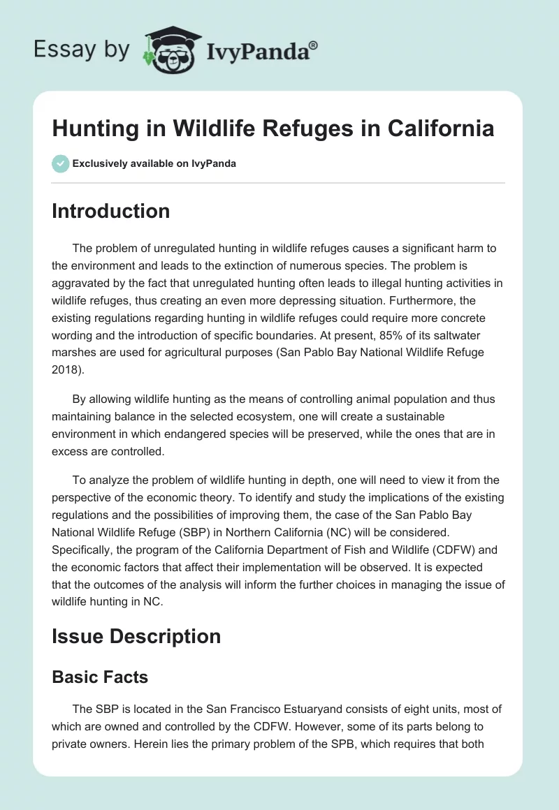Hunting in Wildlife Refuges in California. Page 1