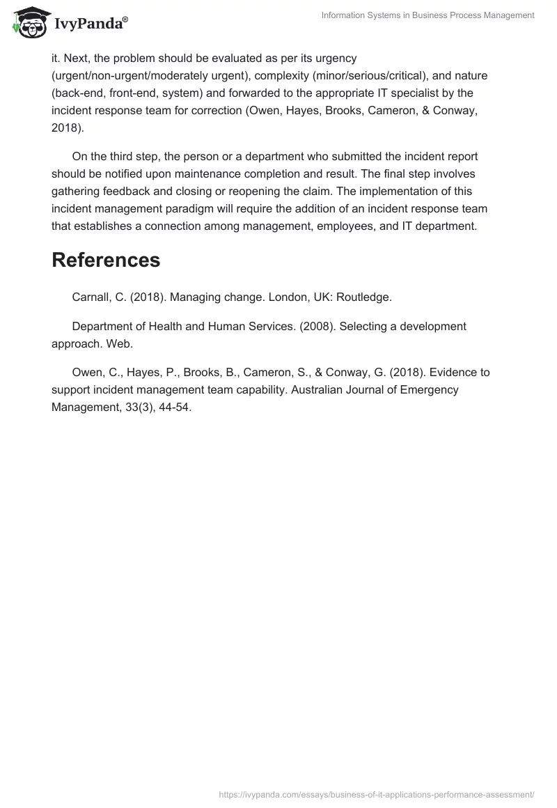 Information Systems in Business Process Management. Page 5