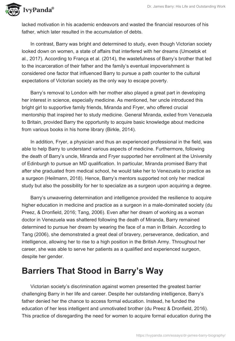 Dr. James Barry: His Life and Outstanding Work. Page 4