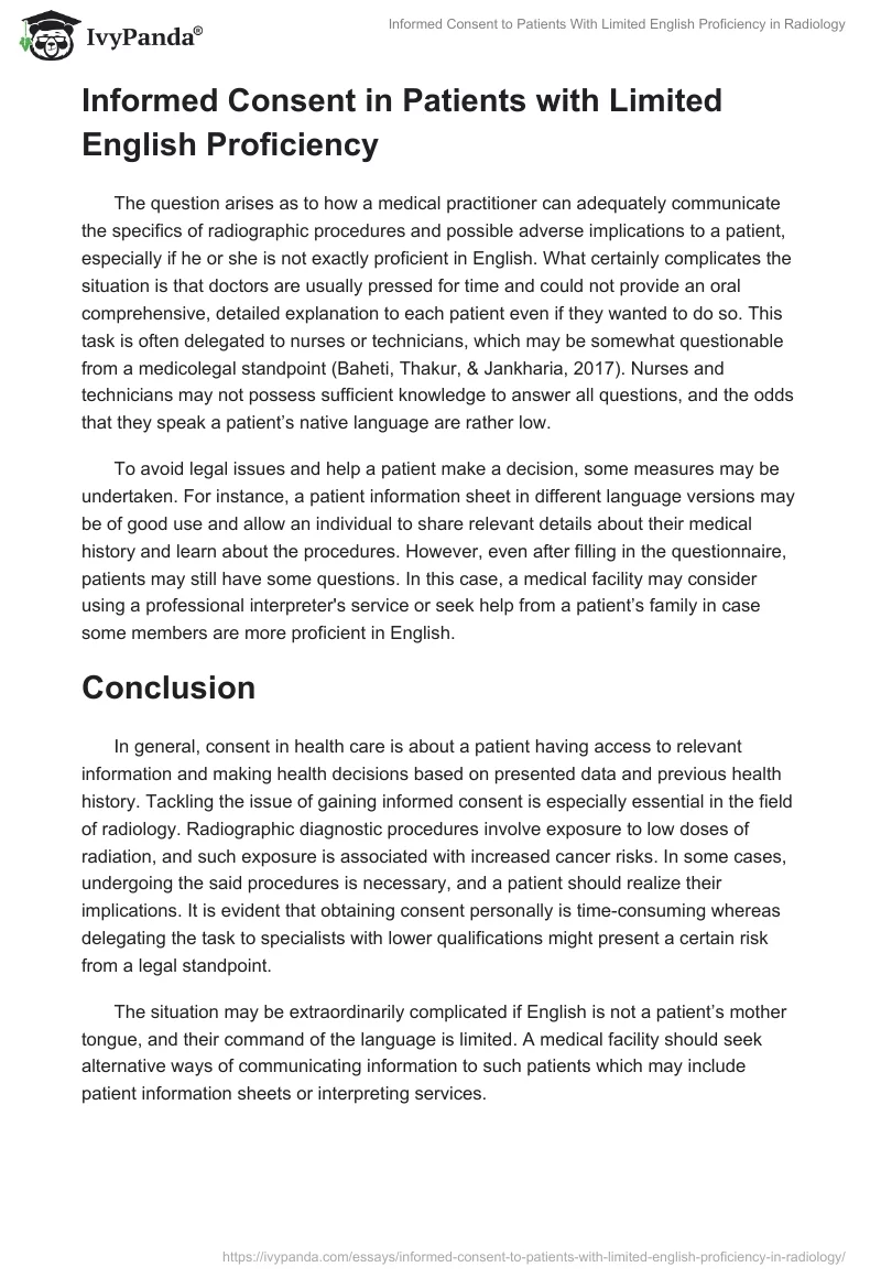 Informed Consent to Patients With Limited English Proficiency in Radiology. Page 2