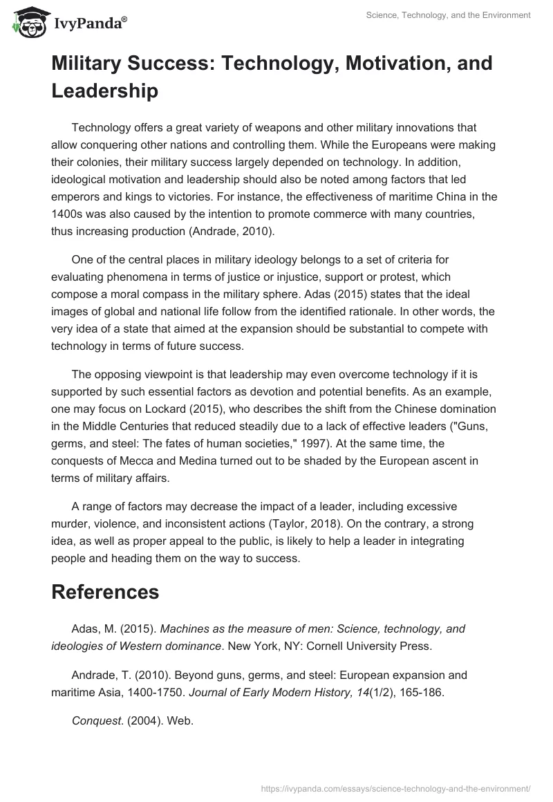 Science, Technology, and the Environment. Page 2