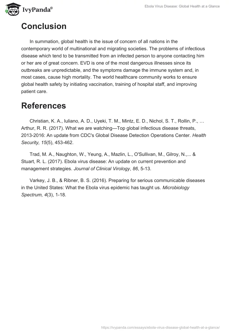 Ebola Virus Disease: Global Health at a Glance. Page 3